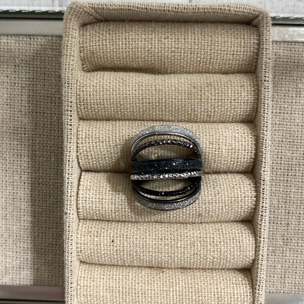 Silver & Black Layered Rings - Picture 2 of 5